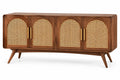 Buffet marron à quatre portes ajourées en arche
